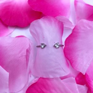 ANILLO DOBLE CORAZÓN PLATEADO