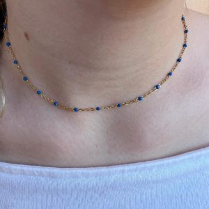 COLLAR BOLITAS AZULES