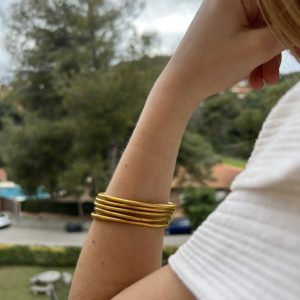 PULSERA PAN DE ORO DORADA FINA